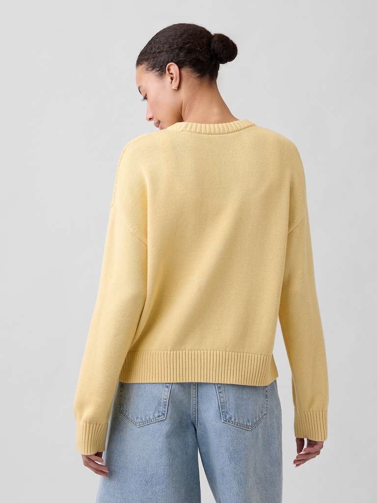 Relaxed Cotton Crewneck Sweater