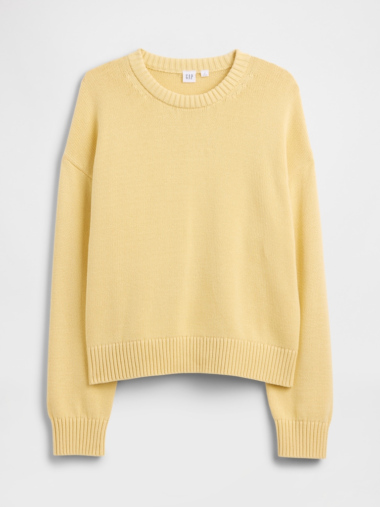Relaxed Cotton Crewneck Sweater