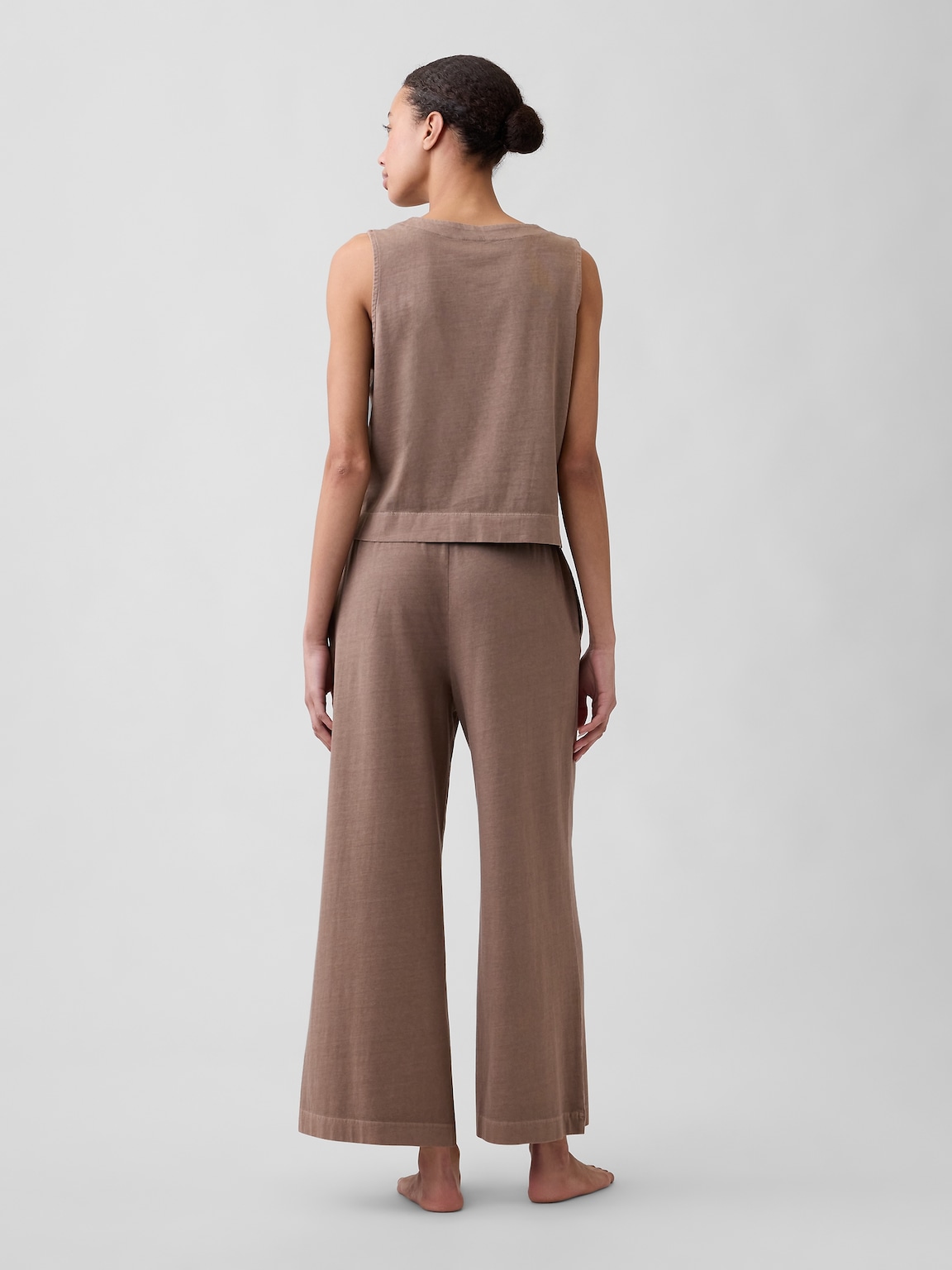 Heavyweight Pull-On Wide-Leg Crop Pants