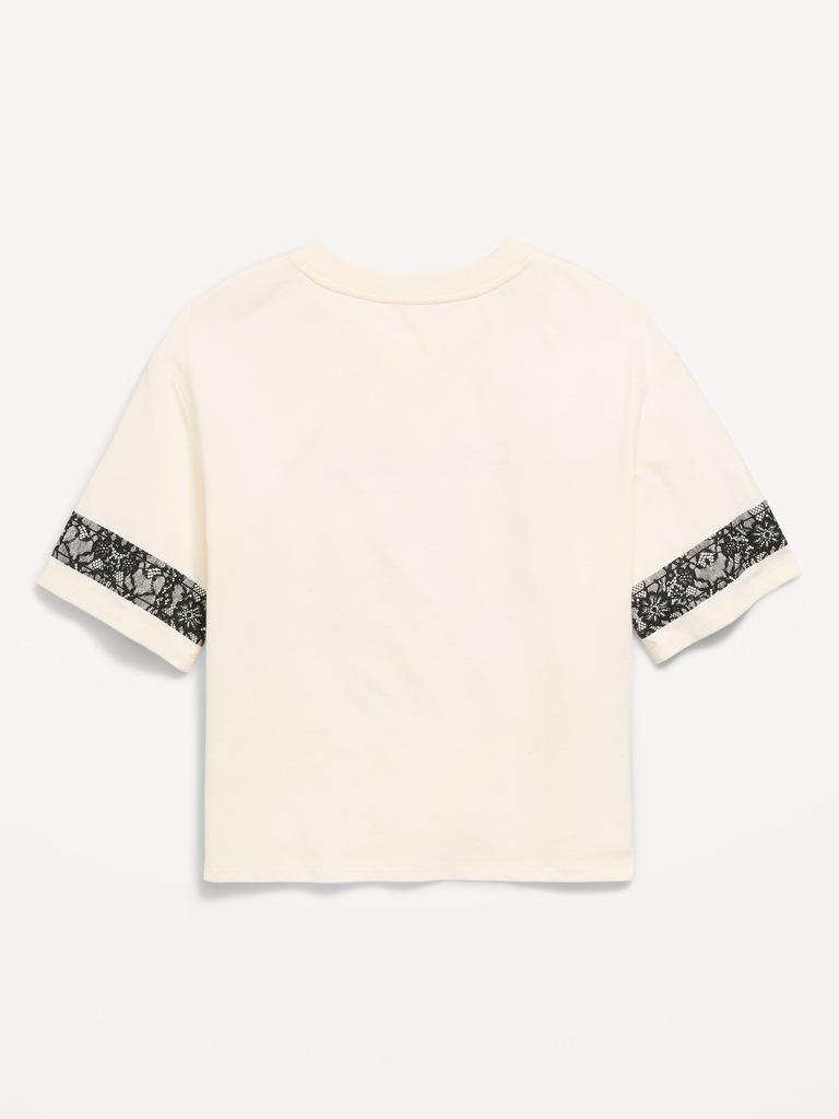 Oversized Football-Style T-Shirt for Girls