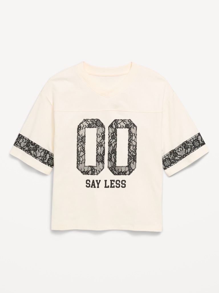 Oversized Football-Style T-Shirt for Girls