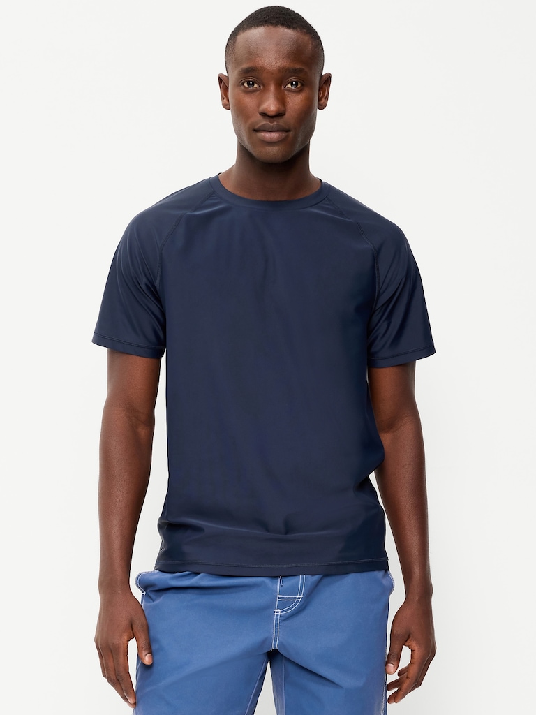 Raglan-Sleeve Rashguard Swim Top