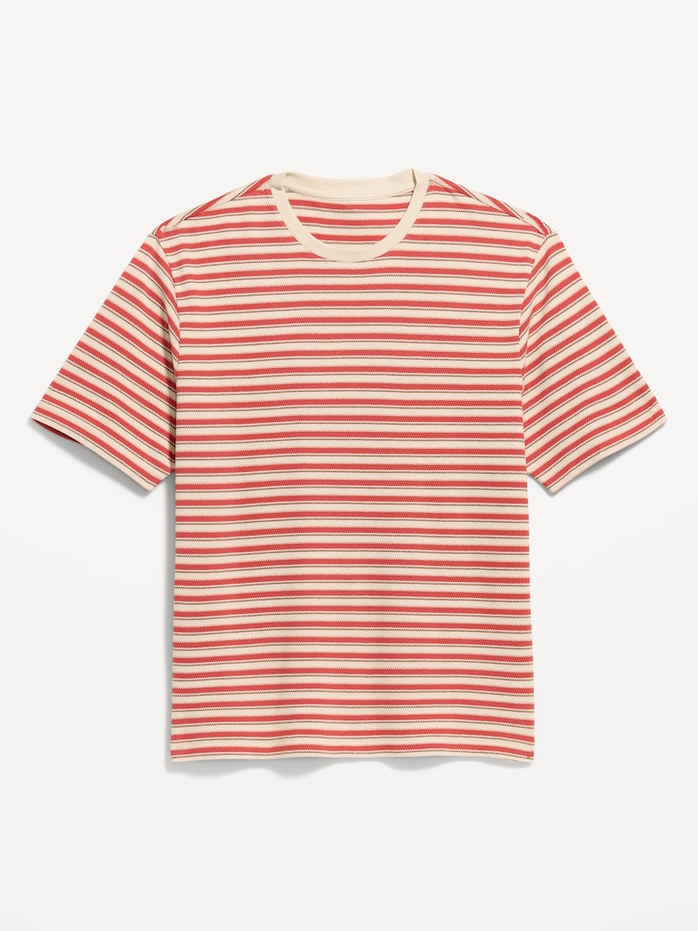 Textured-Knit Striped T-Shirt