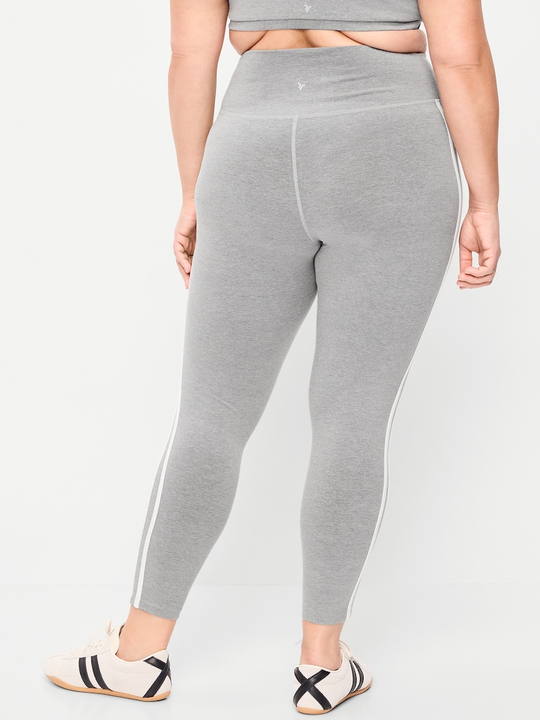 High-Waisted PowerChill Side-Striped 7/8 Cotton Leggings