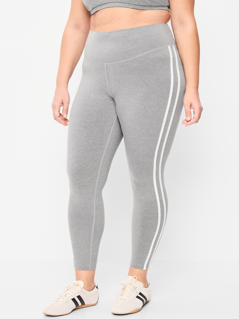 High-Waisted PowerChill Side-Striped 7/8 Cotton Leggings