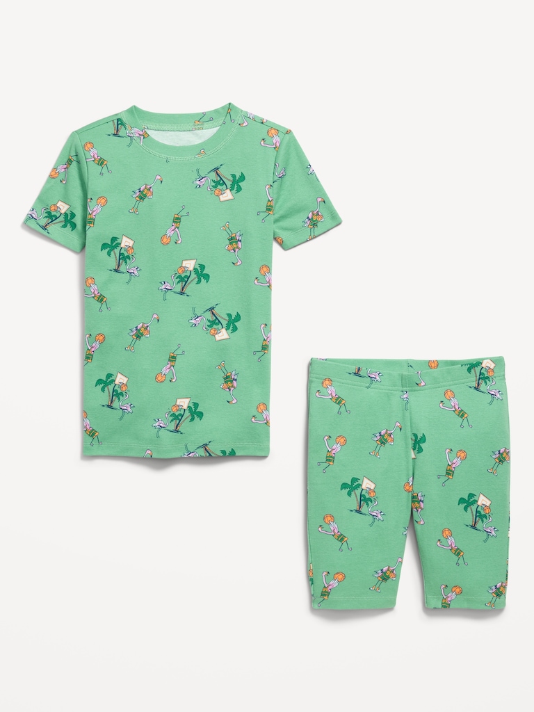 Gender-Neutral Snug-Fit Graphic Pajama Set for Kids