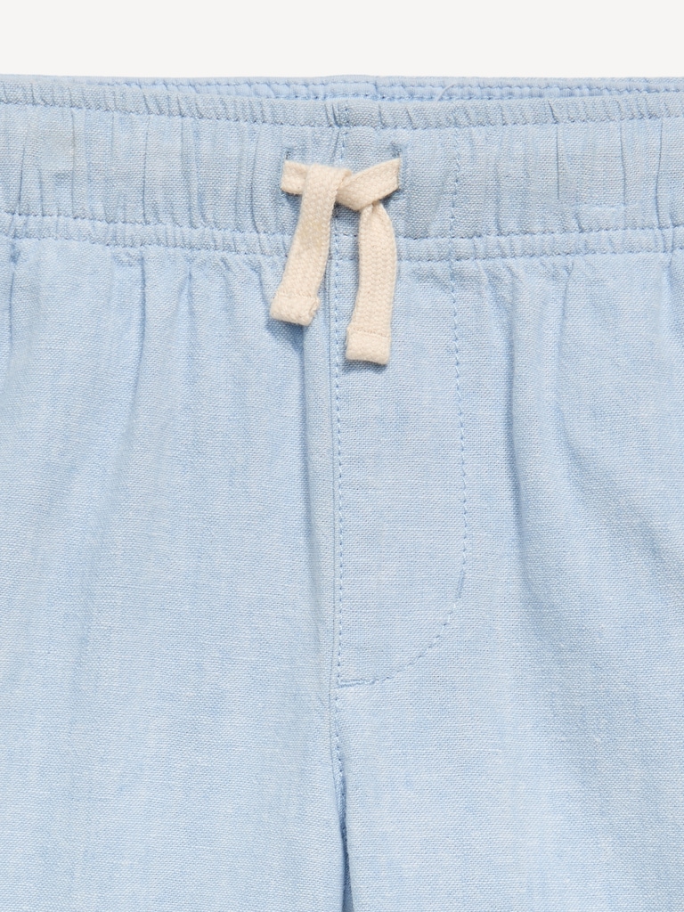 Knee Length Linen-Blend Dock Shorts for Boys