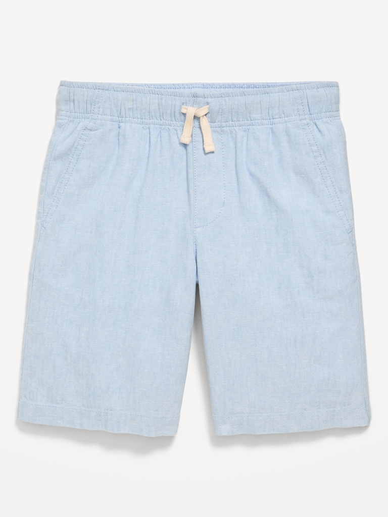 Knee Length Linen-Blend Dock Shorts for Boys