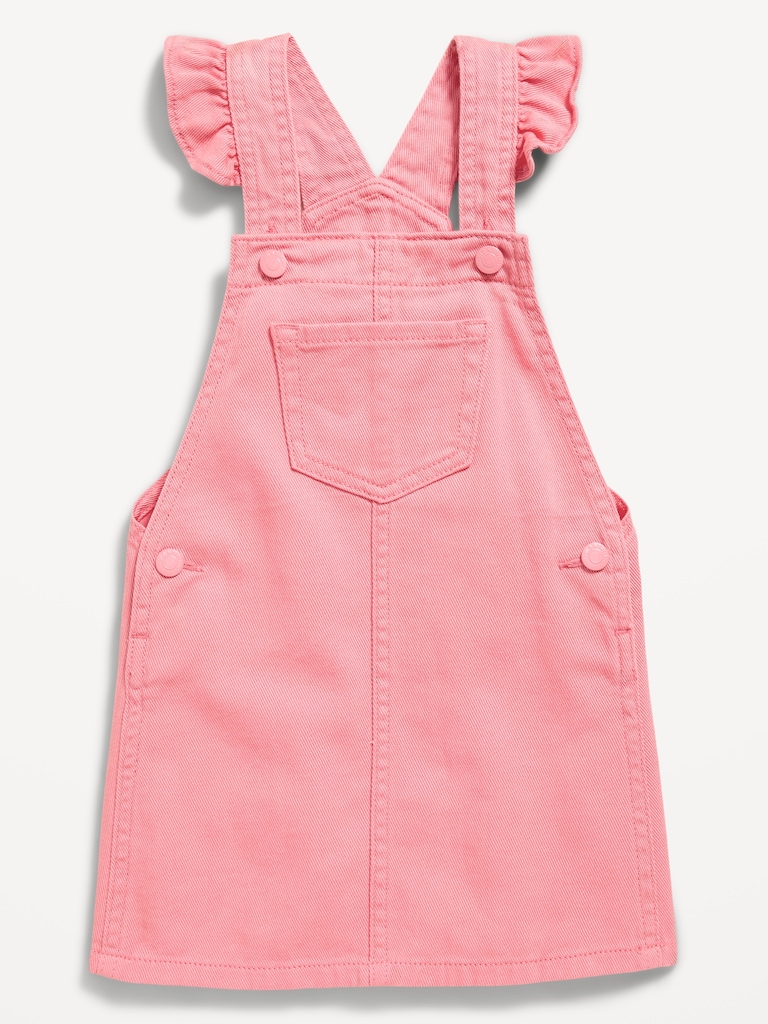 Ruffle-Trim Twill Skirtall Dress for Toddler Girls