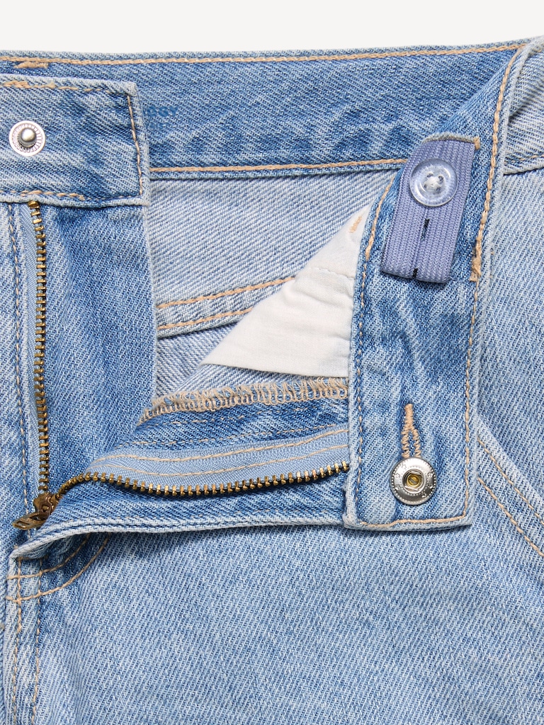 Below Knee Super Baggy Utility Jean Shorts for Boys