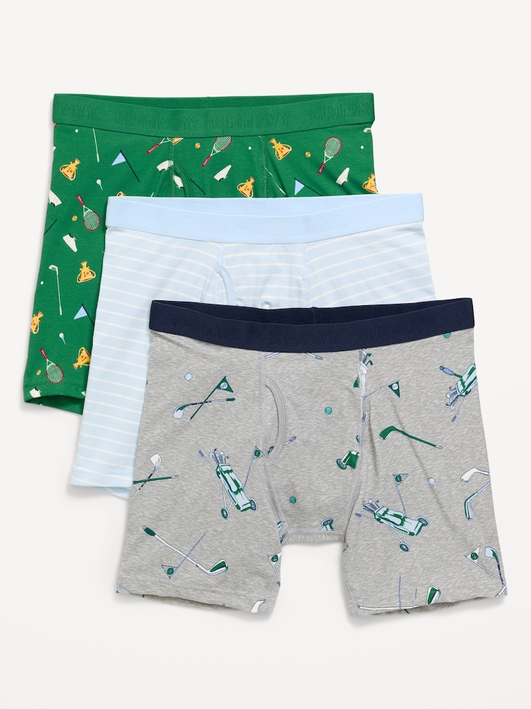 Printed Boxer-Brief Underwear 3-Pack -- 6.25-inch inseam