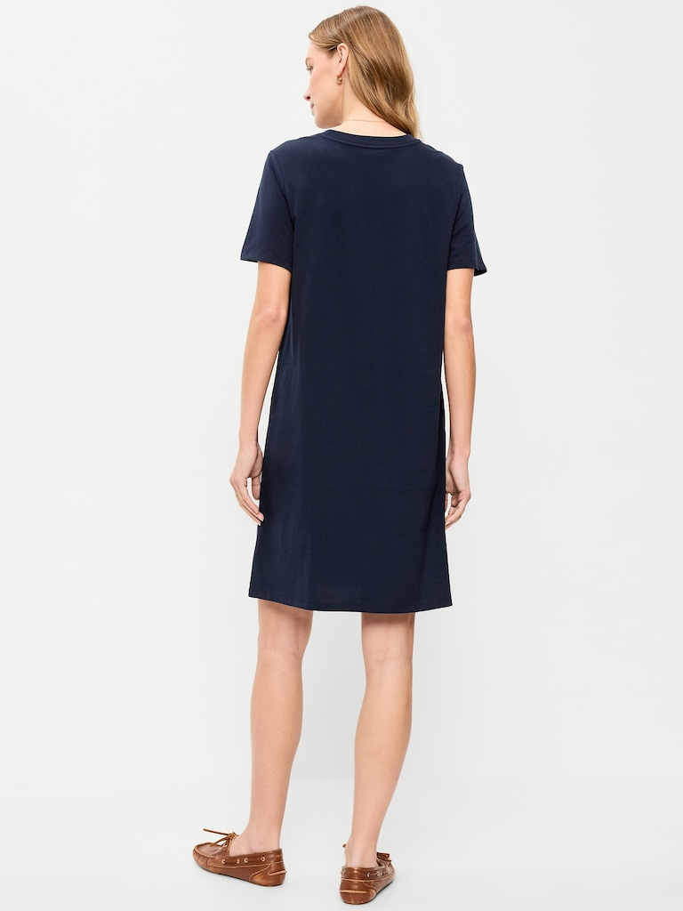 Vintage Crew-Neck Mini T-Shirt Dress