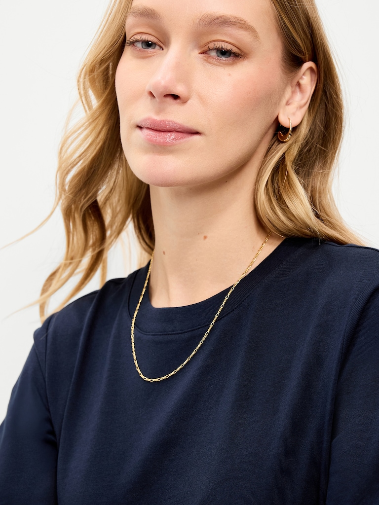 Vintage Crew-Neck Mini T-Shirt Dress