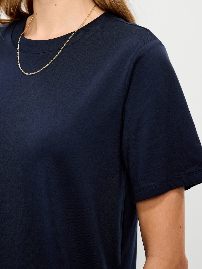 Vintage Crew-Neck Mini T-Shirt Dress