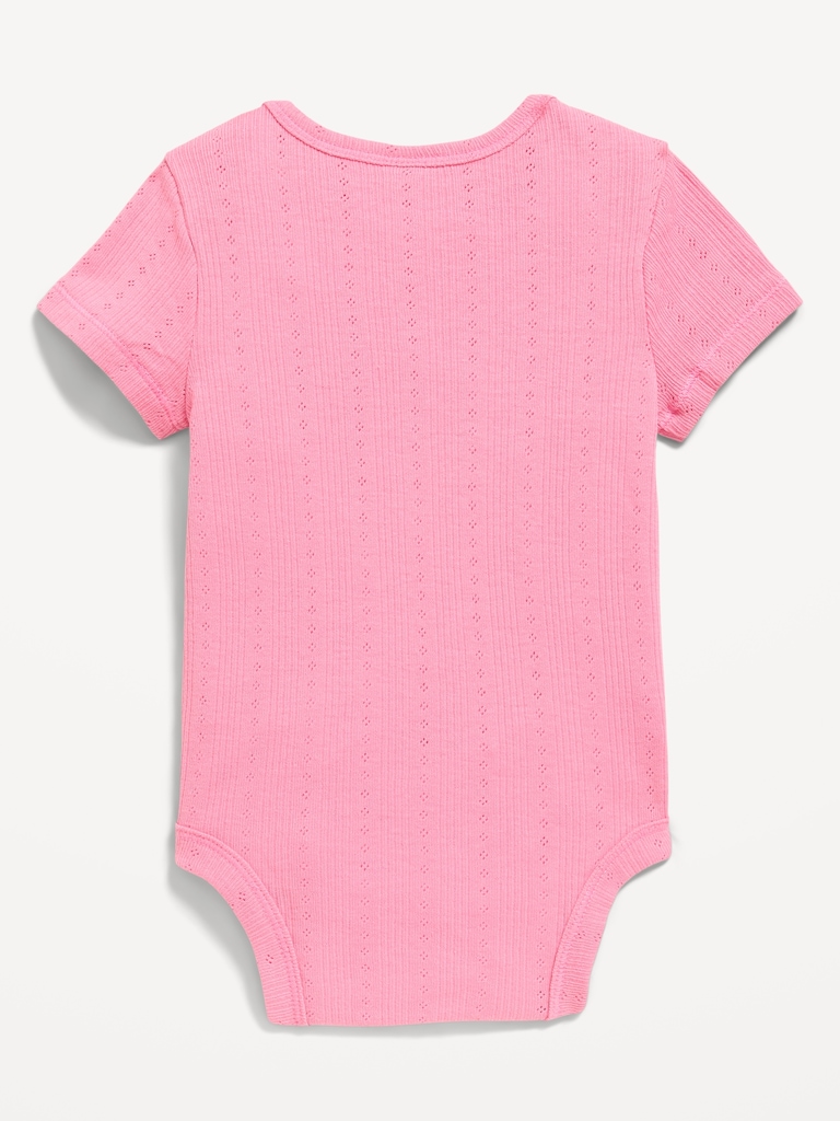 Short-Sleeve Pointelle-Knit Bodysuit for Baby