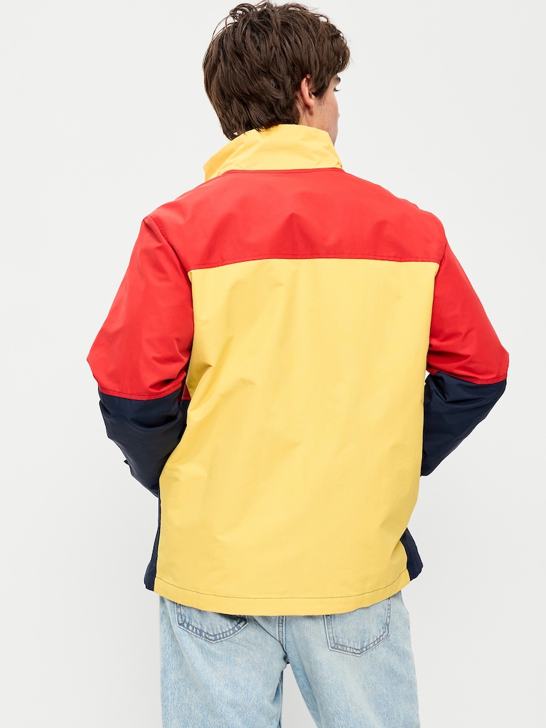 Water-Resistant Relaxed Color-Block Jacket