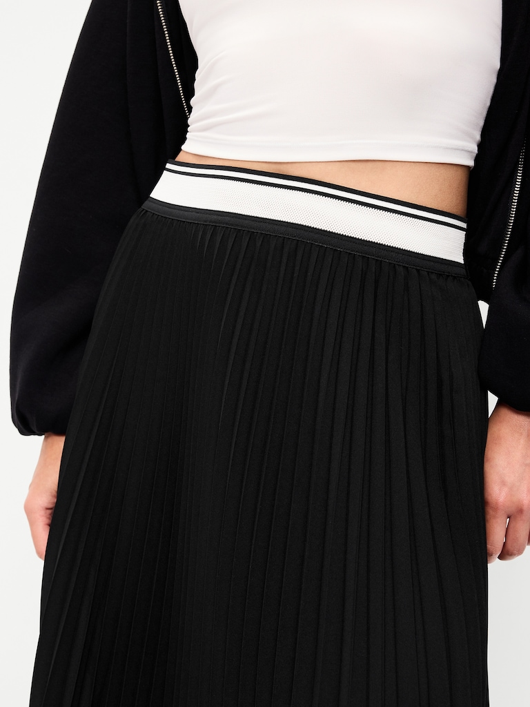 StretchTech Pleated Midi Skirt