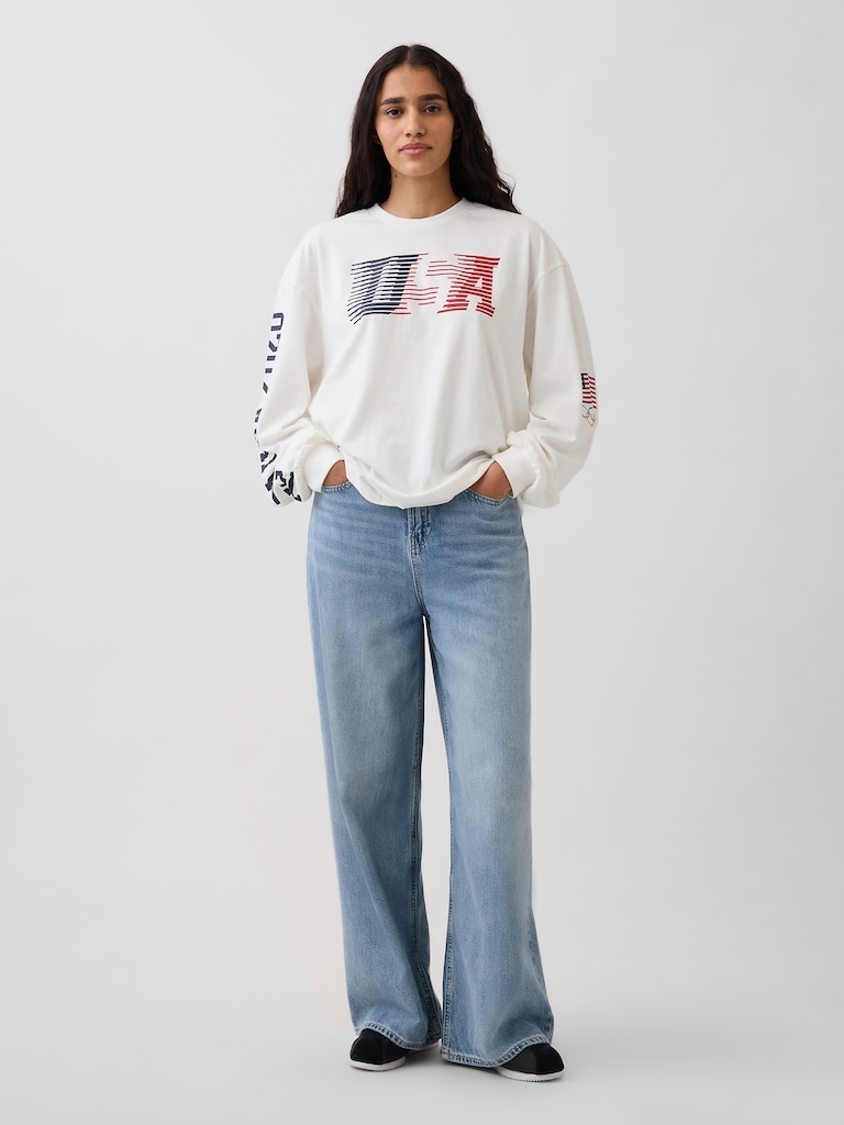 Adult Team USA Oversized Graphic T-Shirt