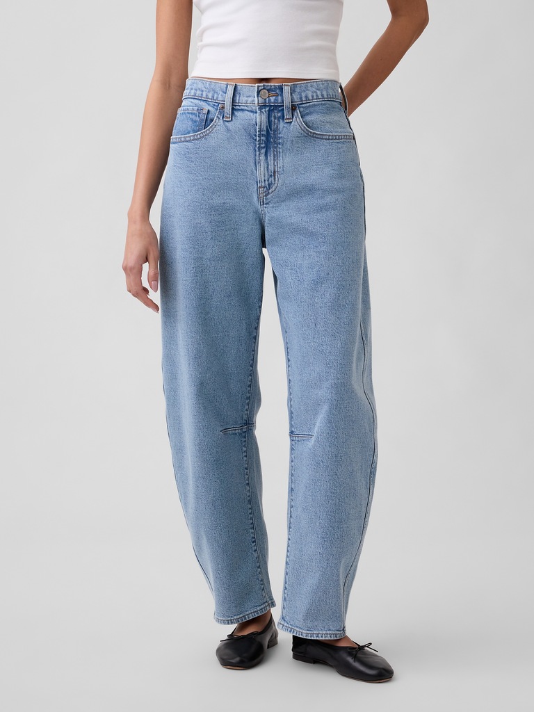 High Rise Barrel Jeans