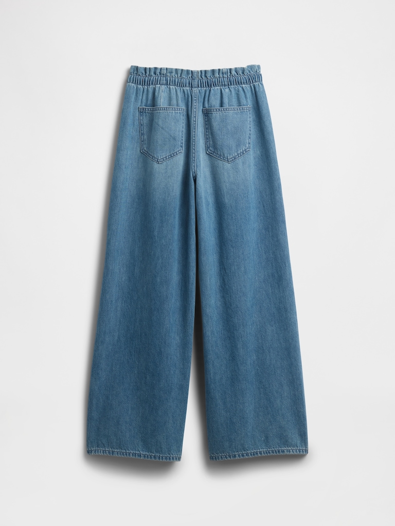 Kids Mid Rise Pull-On Baggy Jeans