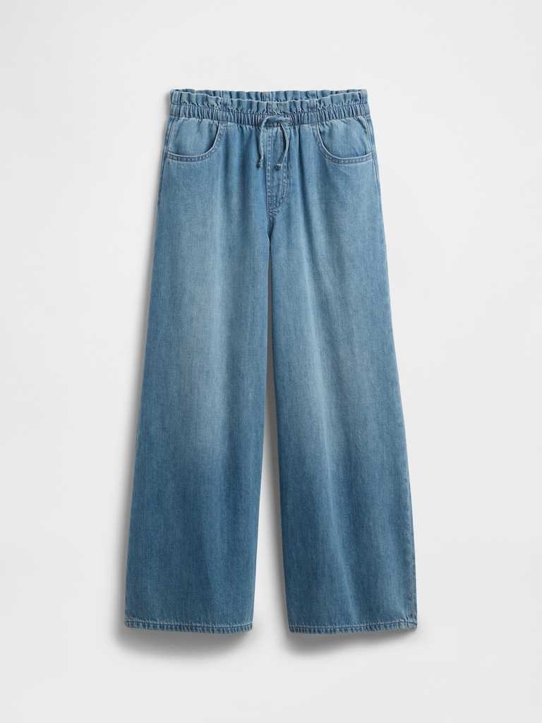 Kids Mid Rise Pull-On Baggy Jeans