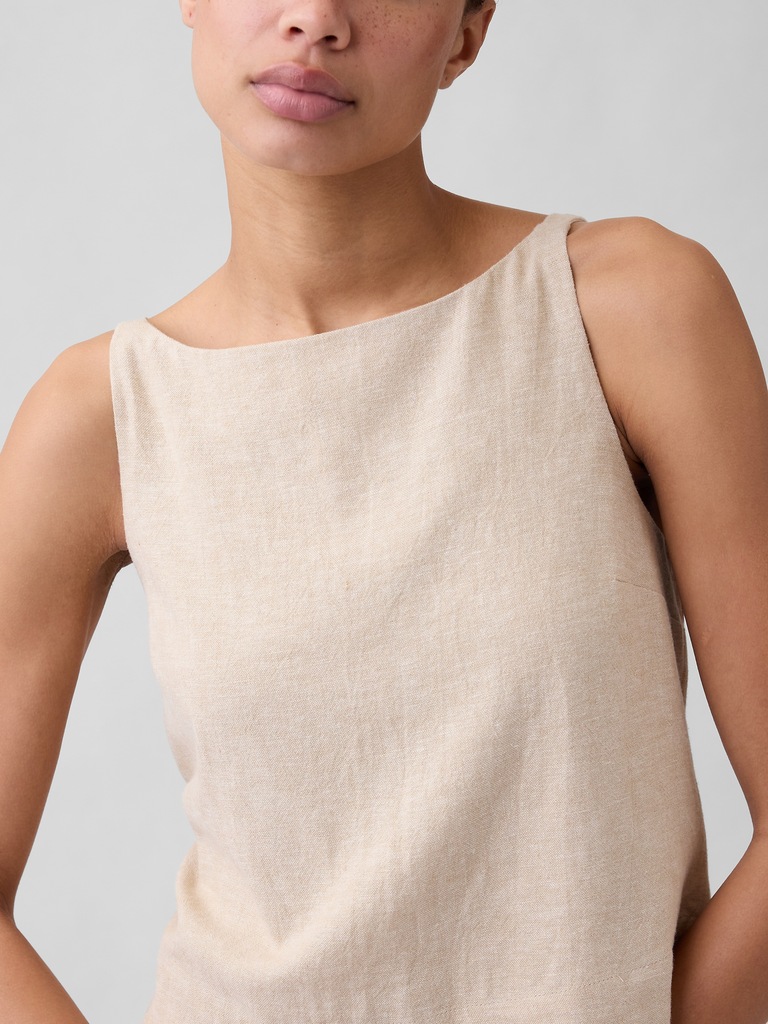Linen-Blend Apron Top