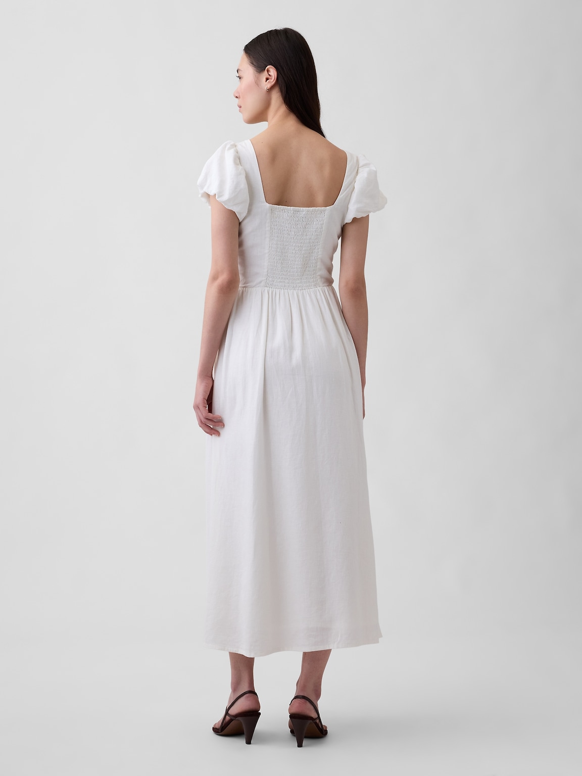 Linen-Blend Drop-Waist Maxi Dress