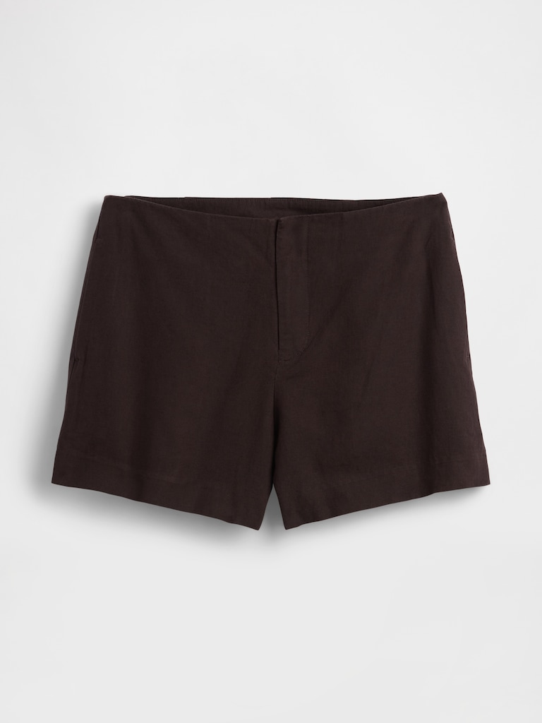 4" Mid Rise Linen-Blend Shorts