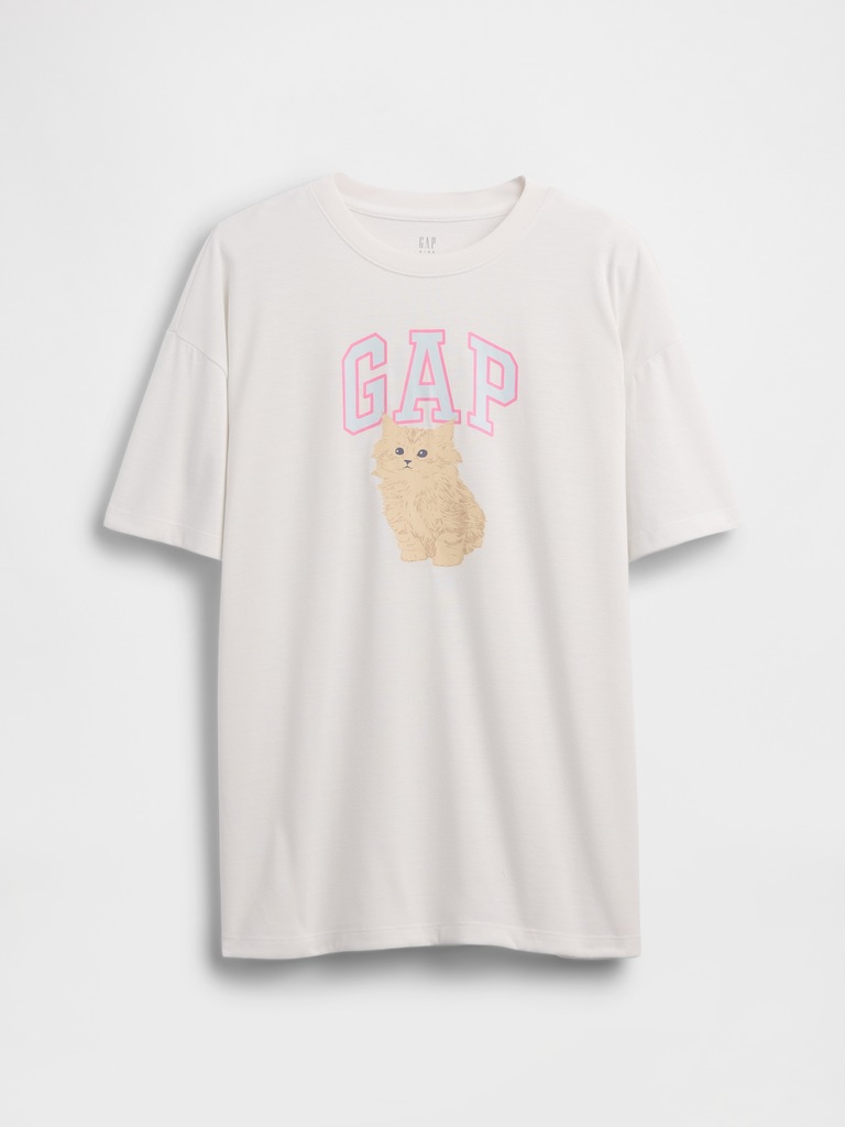 Kids Recycled Oversized Graphic Logo PJ T-Shirt