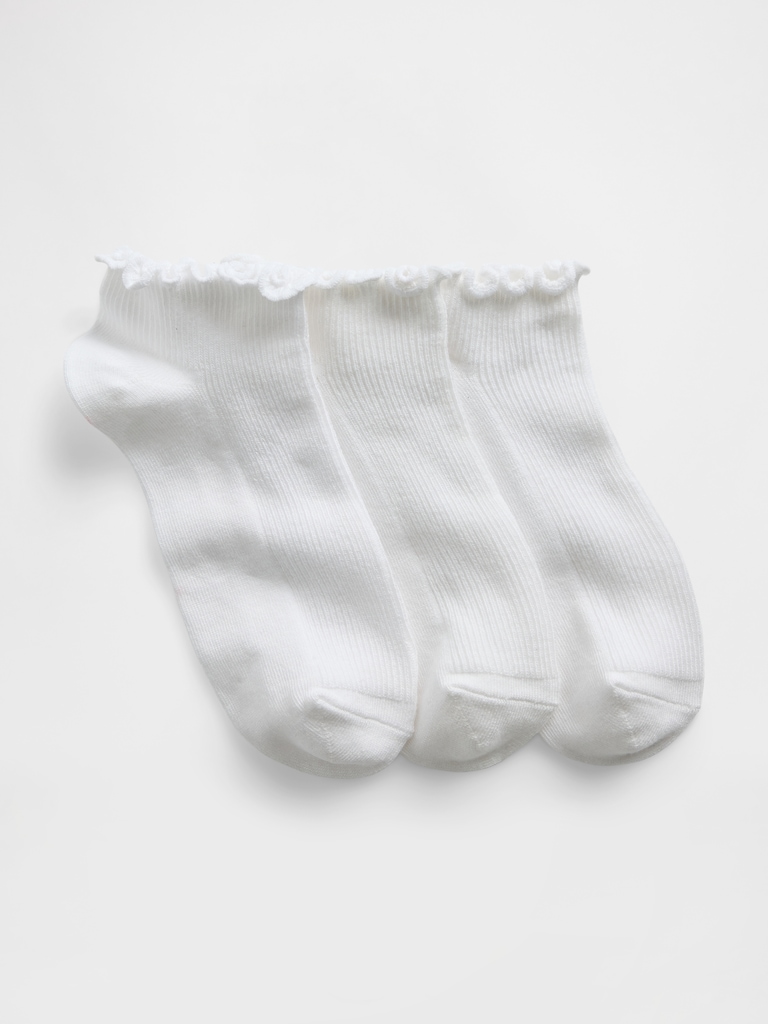 Kids Ruffle Ankle Socks (3-Pack)