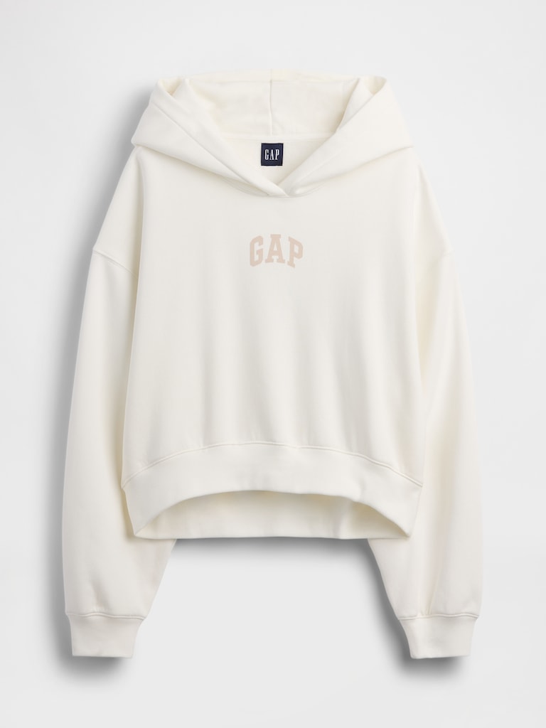 VintageSoft Oversized Crop Logo Hoodie