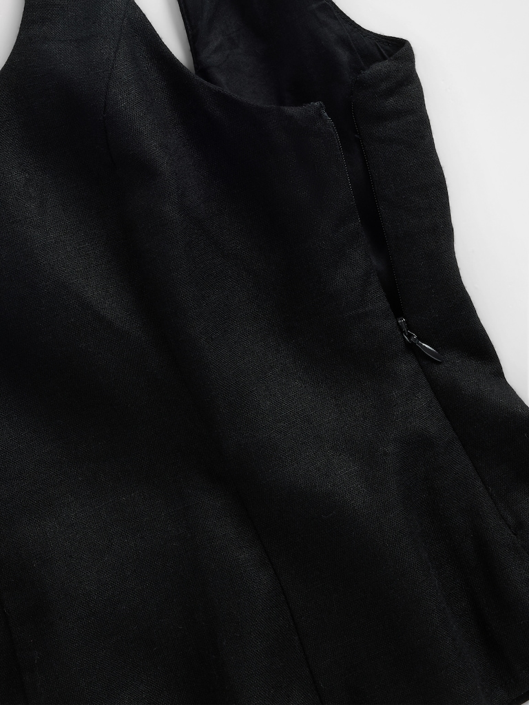 Linen-Blend Peplum Top