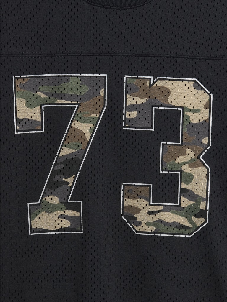 Kids Mesh Oversized Graphic Jersey T-Shirt