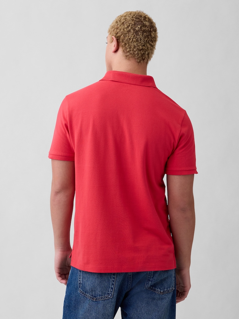Colorblock Stretch Pique Polo Shirt