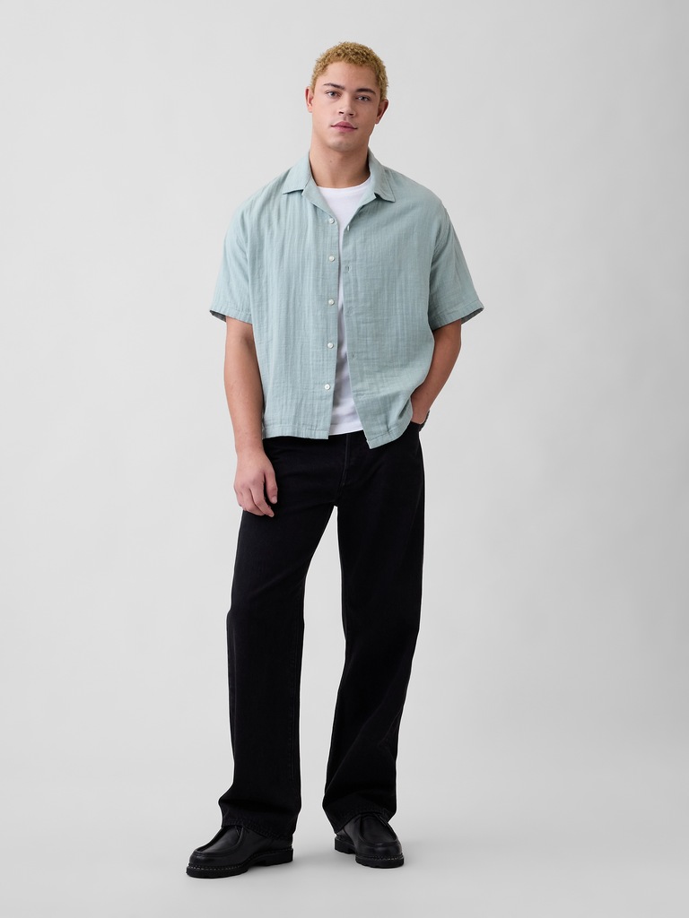 Gauze Vacay Shirt in Boxy Fit