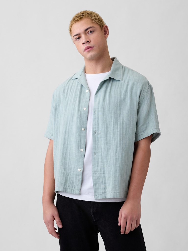 Gauze Vacay Shirt in Boxy Fit