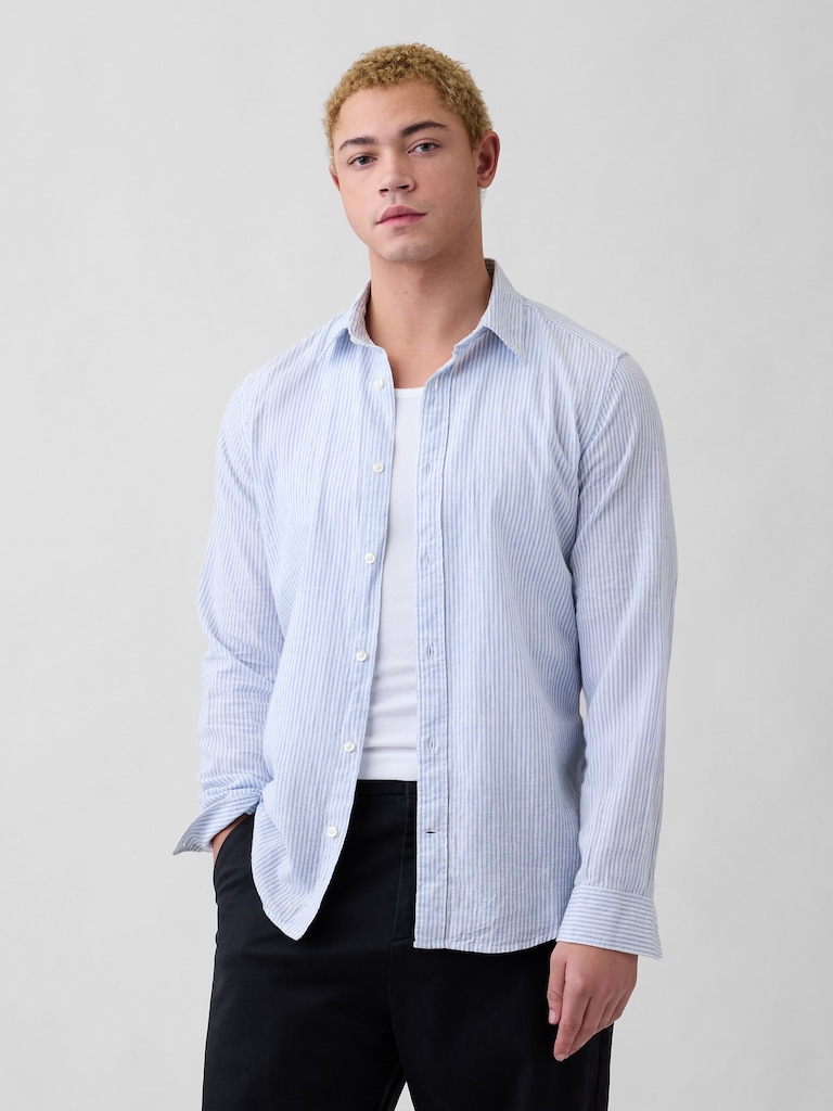 Linen-Blend Shirt in Standard Fit