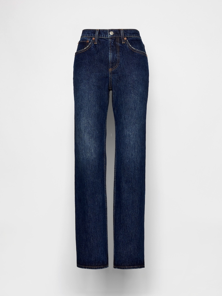 Mid Rise Relaxed Straight Jeans