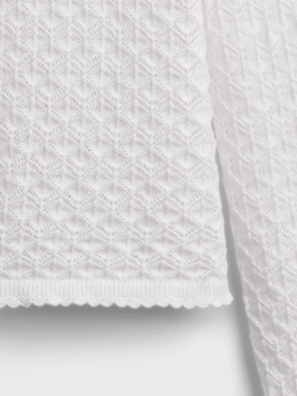 100% Cotton Pointelle Crop Sweater