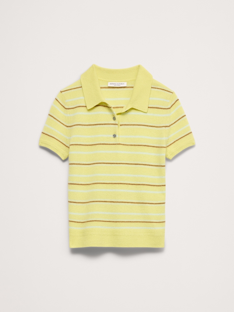 Lightweight Cashmere Short-Sleeve Sweater Polo