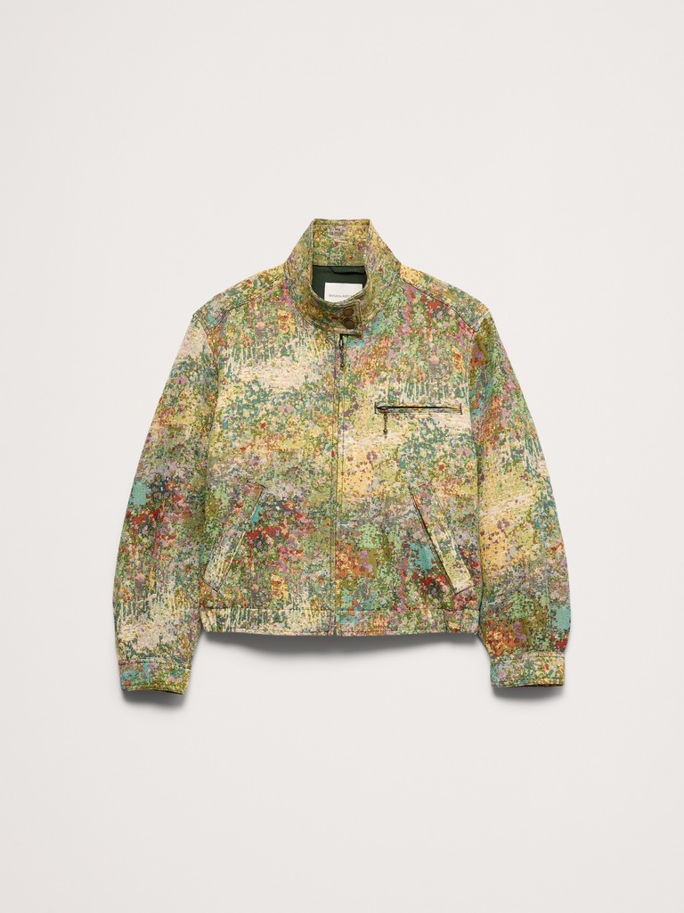 Floral Jacquard Bomber Jacket