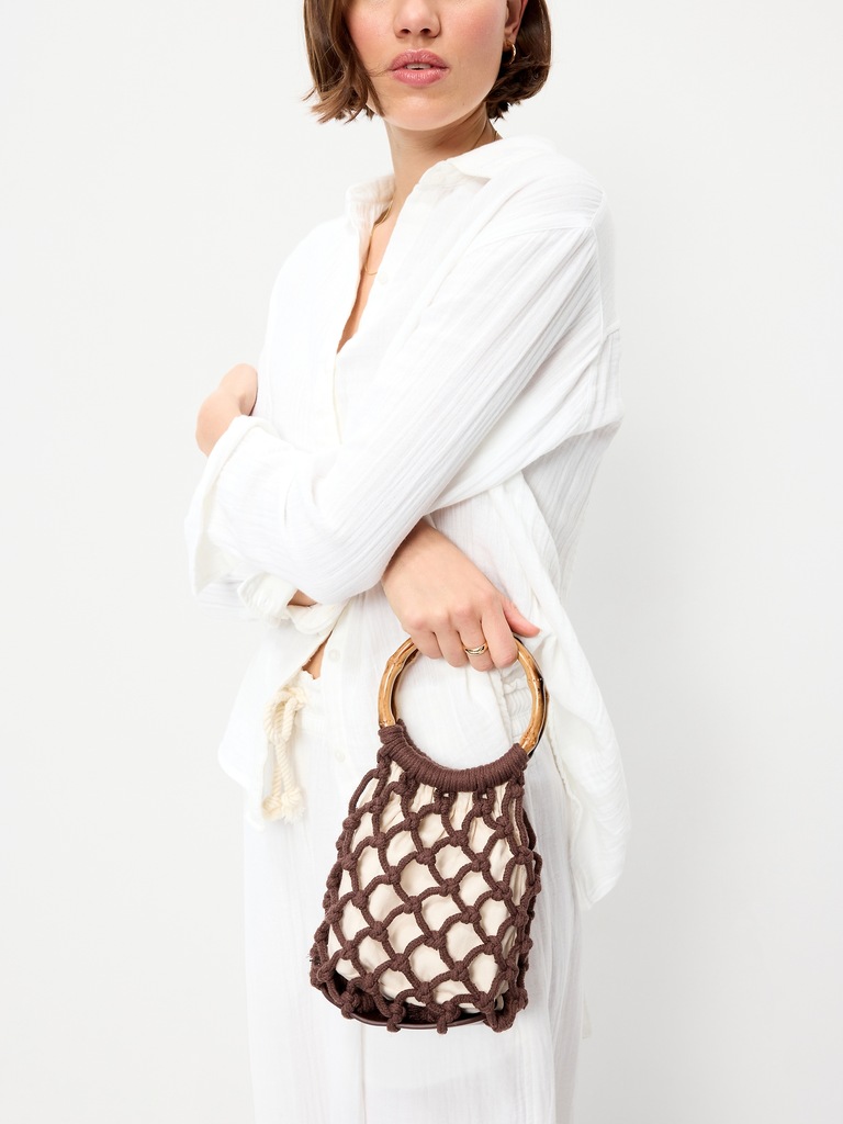 Macrame Ring Handle Bag