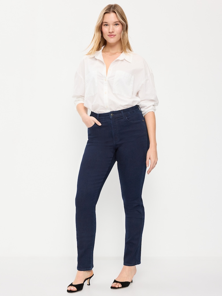 High-Waisted Slim Jeans