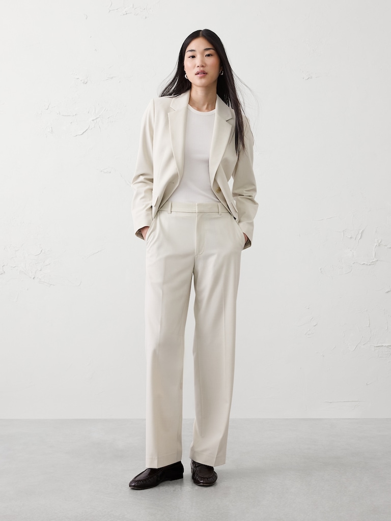 DROPPED Straight High-Rise Sculpted Trouser