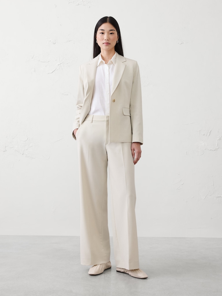 DROPPED Wide-Leg High-Rise Sculpted Trouser