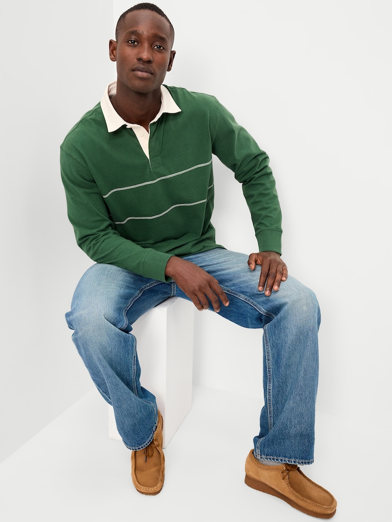 Color-Block Rugby Polo