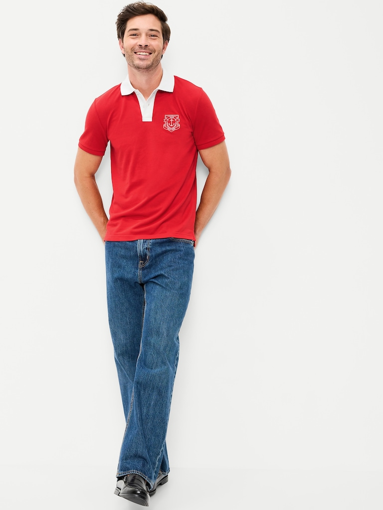 Classic Fit Pique Graphic Polo