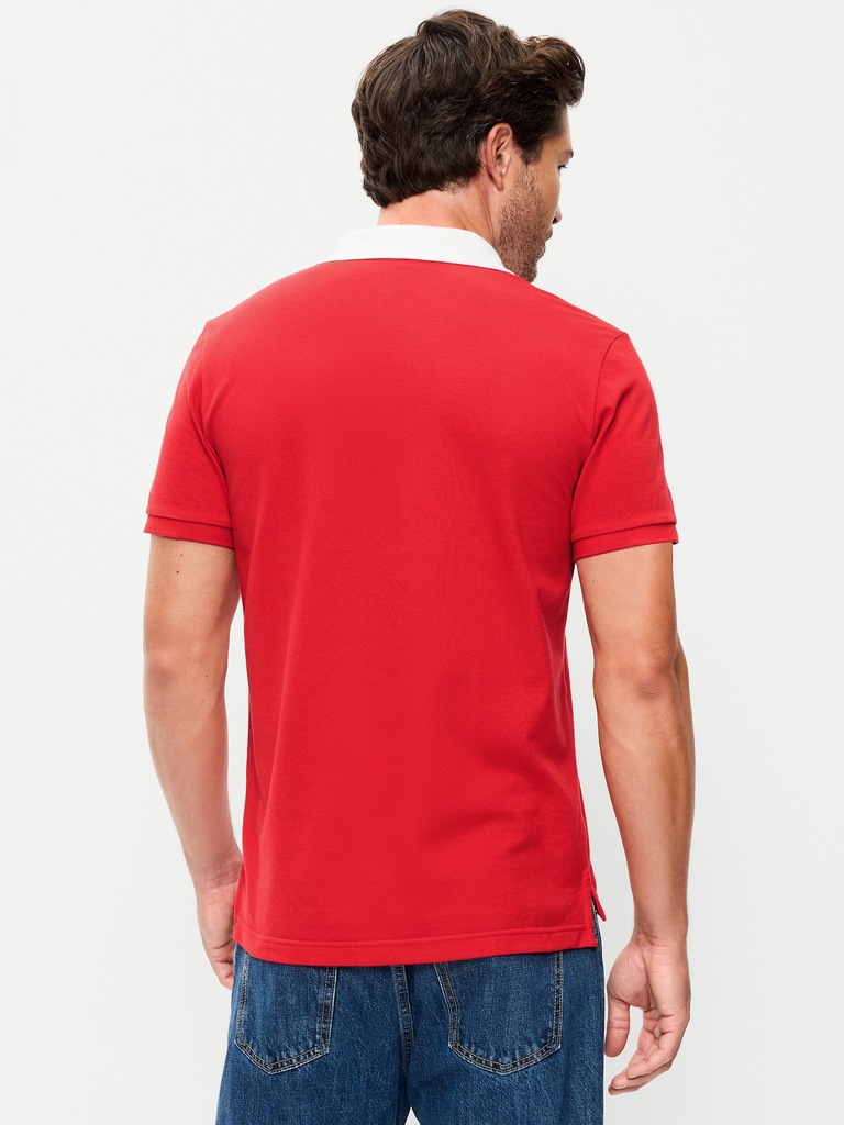Classic Fit Pique Graphic Polo