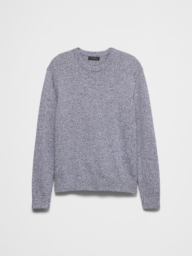 Marled Textured Crew-Neck Sweater