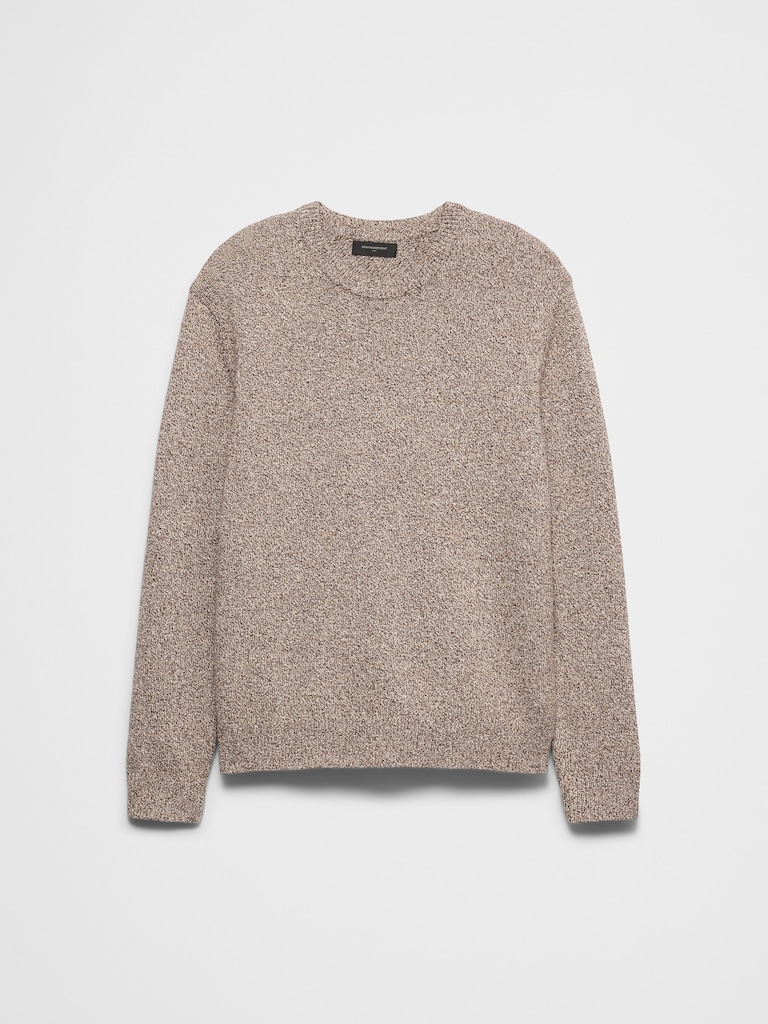 Marled Textured Crew-Neck Sweater